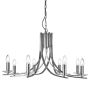 Lightplan 8 Pendant Satin Silver with Clear Glass Sconces