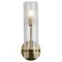 Lightplan Bathroom Wall Light Satin Brass with Clear Etched Glass