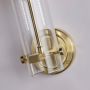 Lightplan Bathroom Wall Light Satin Brass with Clear Etched Glass