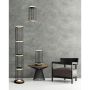 Lightplan Cage Floor Lamp Black with White Silicon