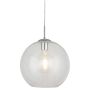 Lightplan Rounded Ceiling Pendant Chrome Glass Shade 250mm