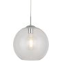 Lightplan Rounded Ceiling Pendant Chrome Glass Shade 300mm