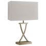 Lightplan Table Lamp Antique Brass with White Faux Silk Shade