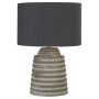 Lightplan Table Lamp Grey Cement with Grey Fabric Shade
