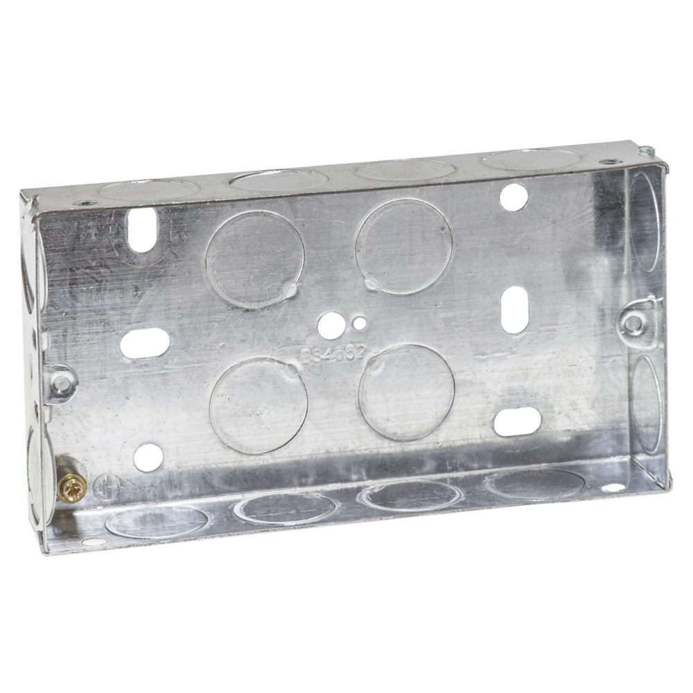 Image for Flush Metal Box 2 Gang 25mm for a Double Plate