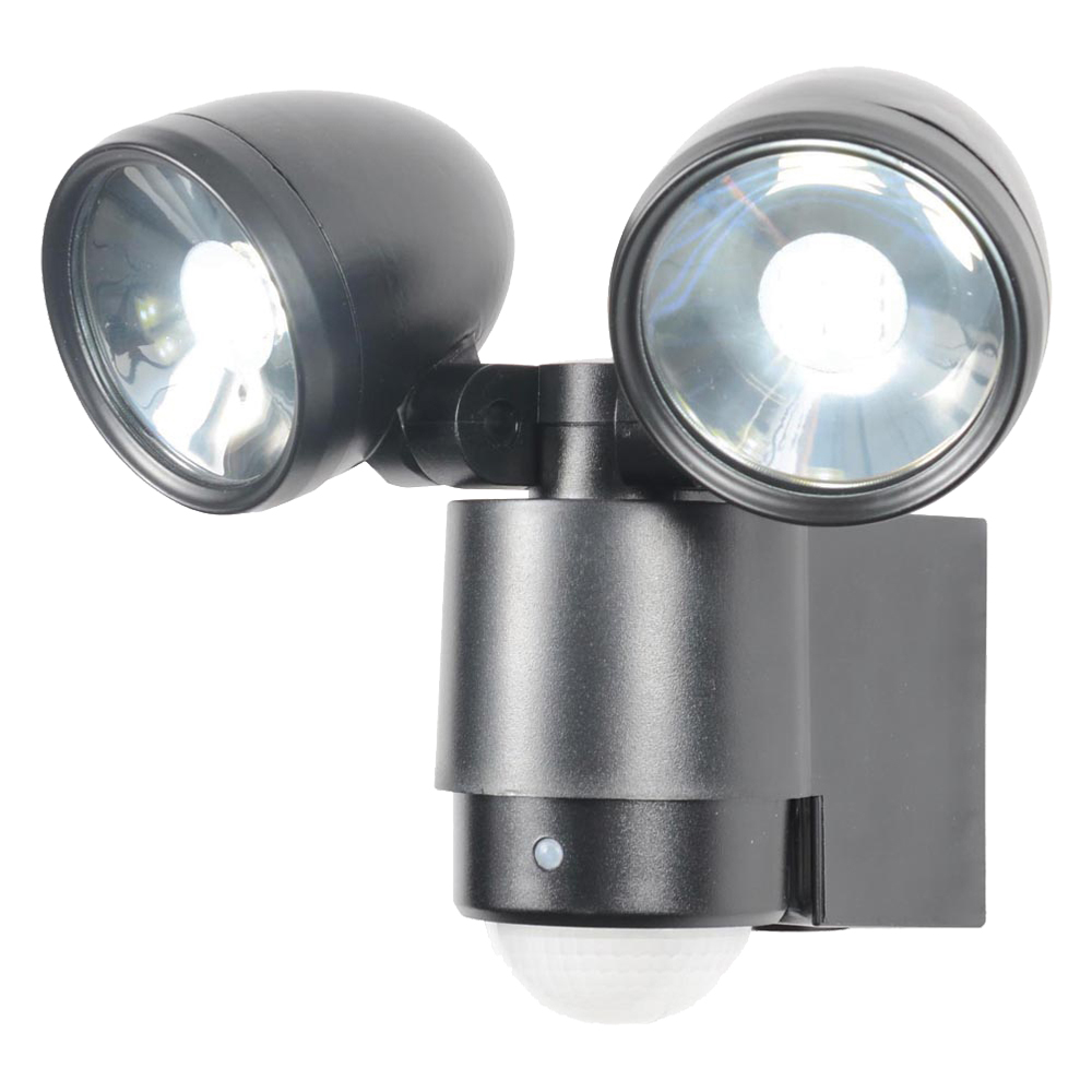 Image for Forum Sirocco Twin LED Floodlight with PIR 6W 6500k Black