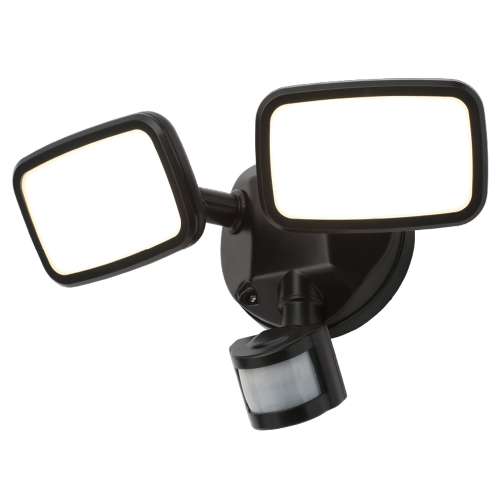 Image for Forum Zink Lynn Twin Floodlight with PIR Black