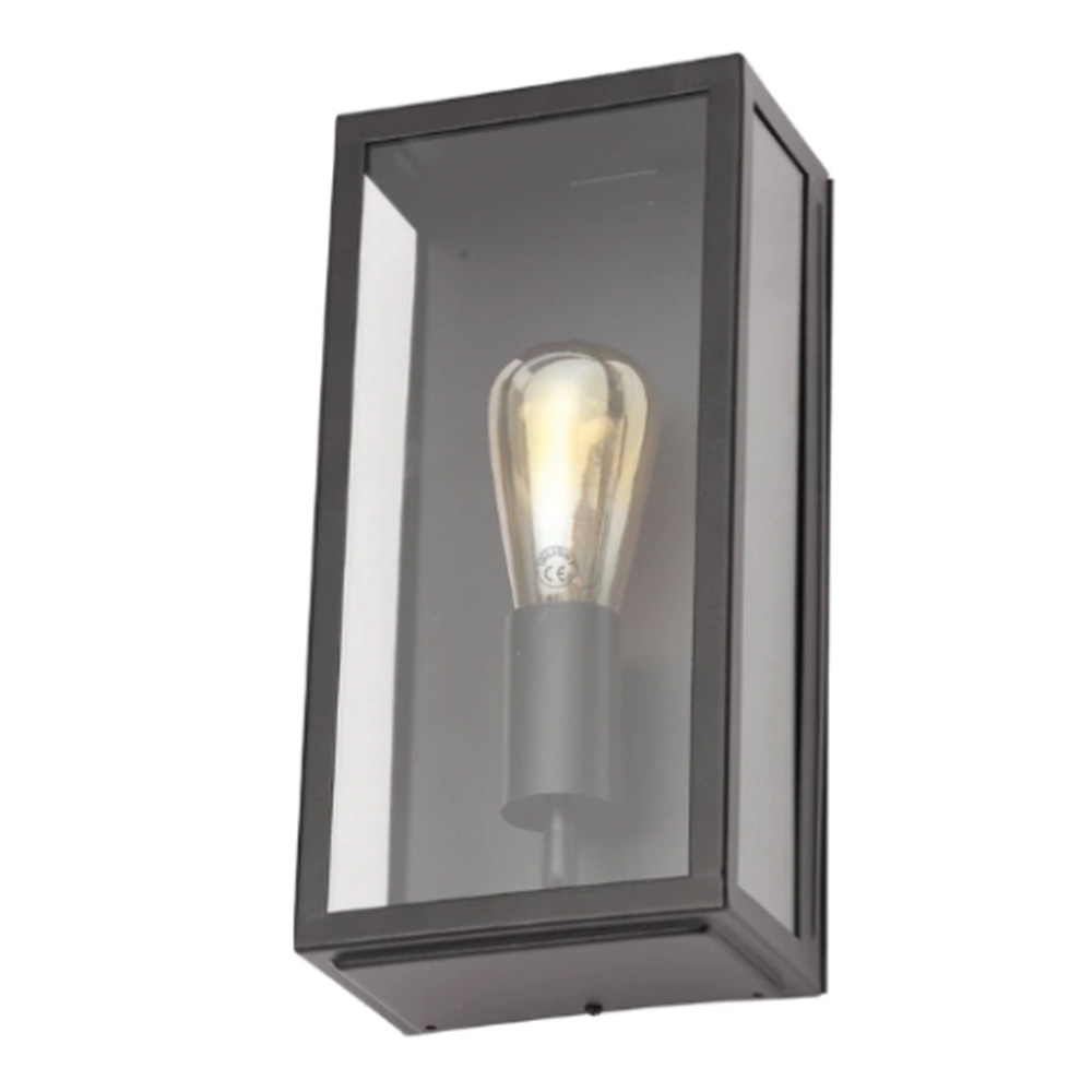 Image for Forum Zink Minerva Box Lantern ES Anthracite and Glass