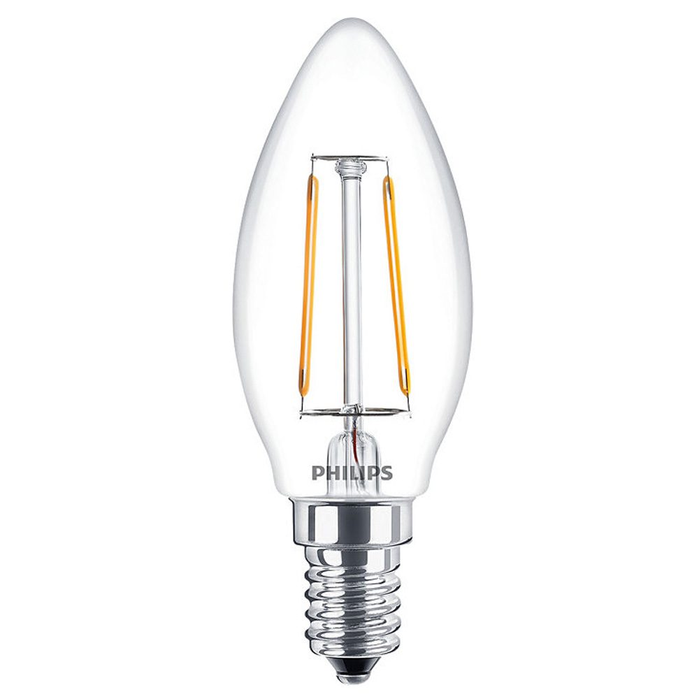 Image for Philips 2W LED E14 SES Filament Candle Bulb Warm White 2700K