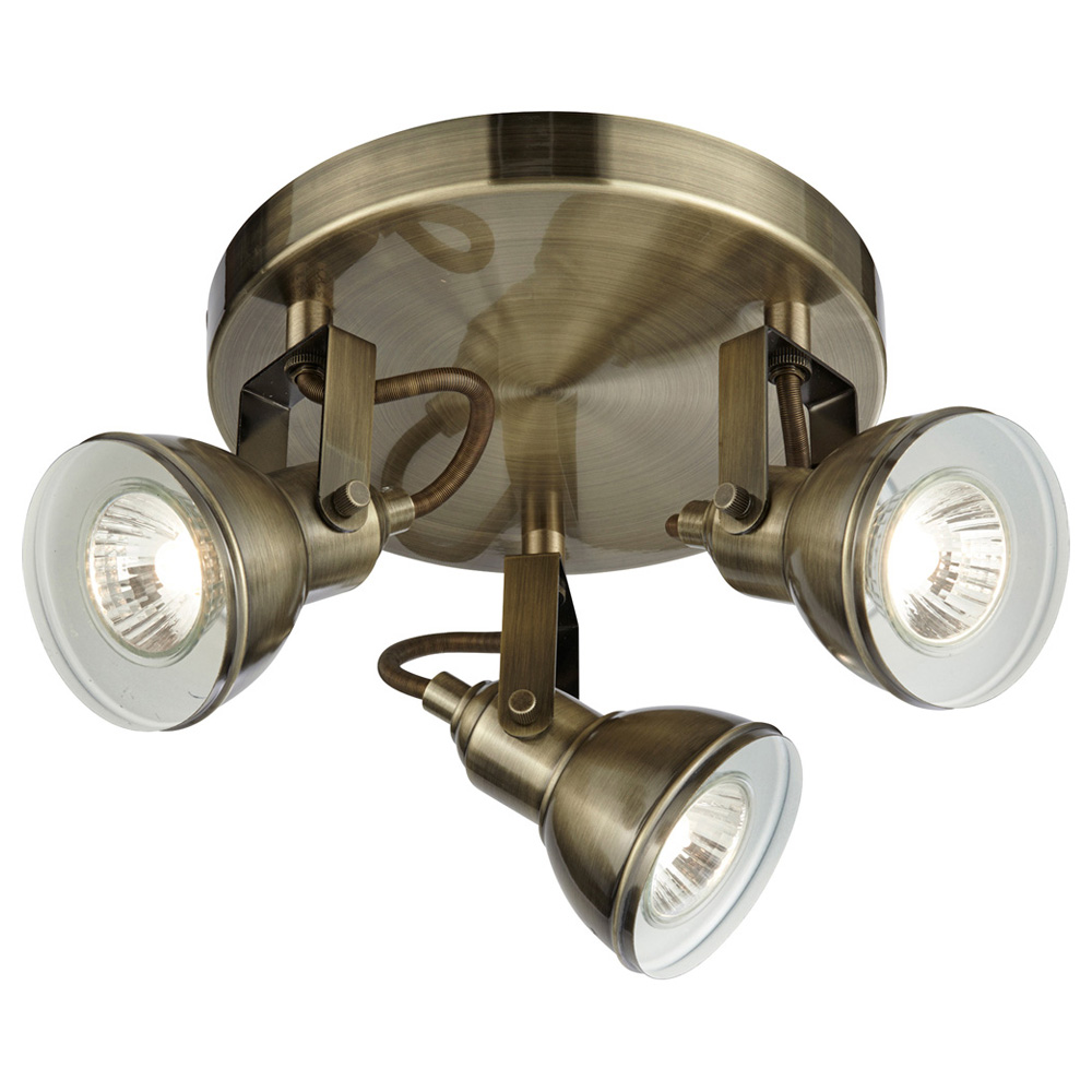 Image for Lightplan 3 Round Spotlight Antique Brass