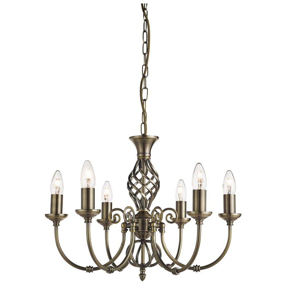 Image for Lightplan Ceiling Pendant 6 Light Antique Brass