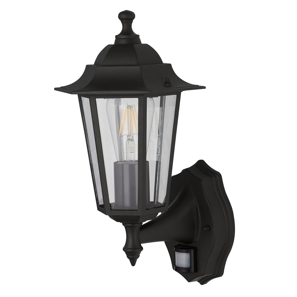 Image for Lightplan Outdoor Lantern Light PIR Victorian Black