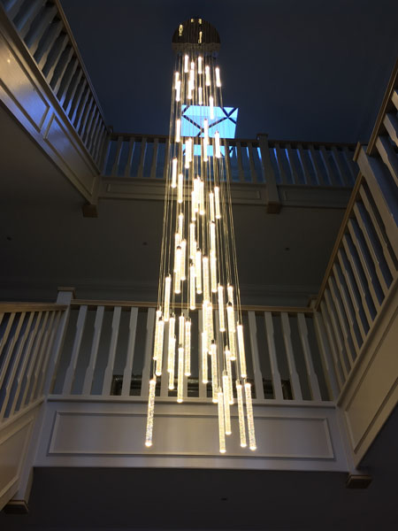 5 Metre LED Glass Bubble Tube Stairwell Pendant
